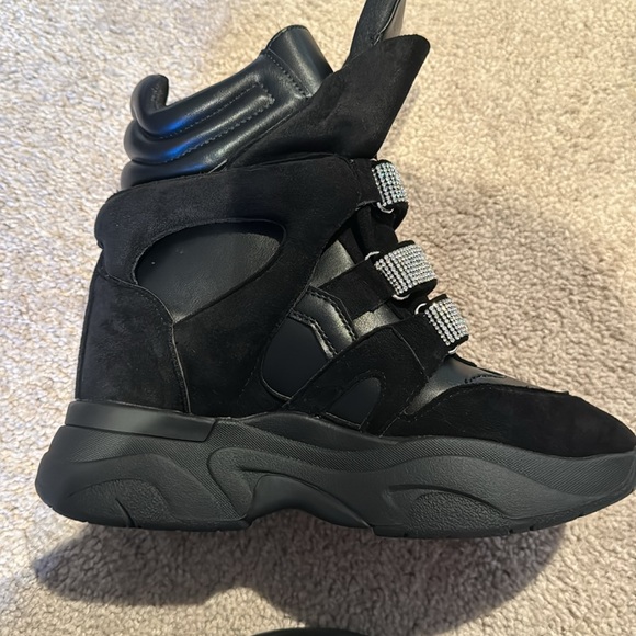 Black wedge bling sneaker - Picture 3 of 6